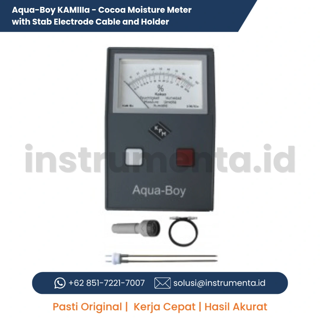 Authorized Distributor Aqua-Boy KAMIIIa Cocoa Moisture Meter Alat Ukur Kadar Air Biji Kakao Portable Lengkap Stab Electrode Kabel dan Holder